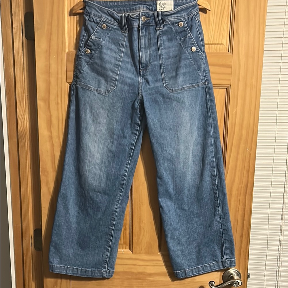 Classic High-Waist Wide-Leg Blue Jeans
